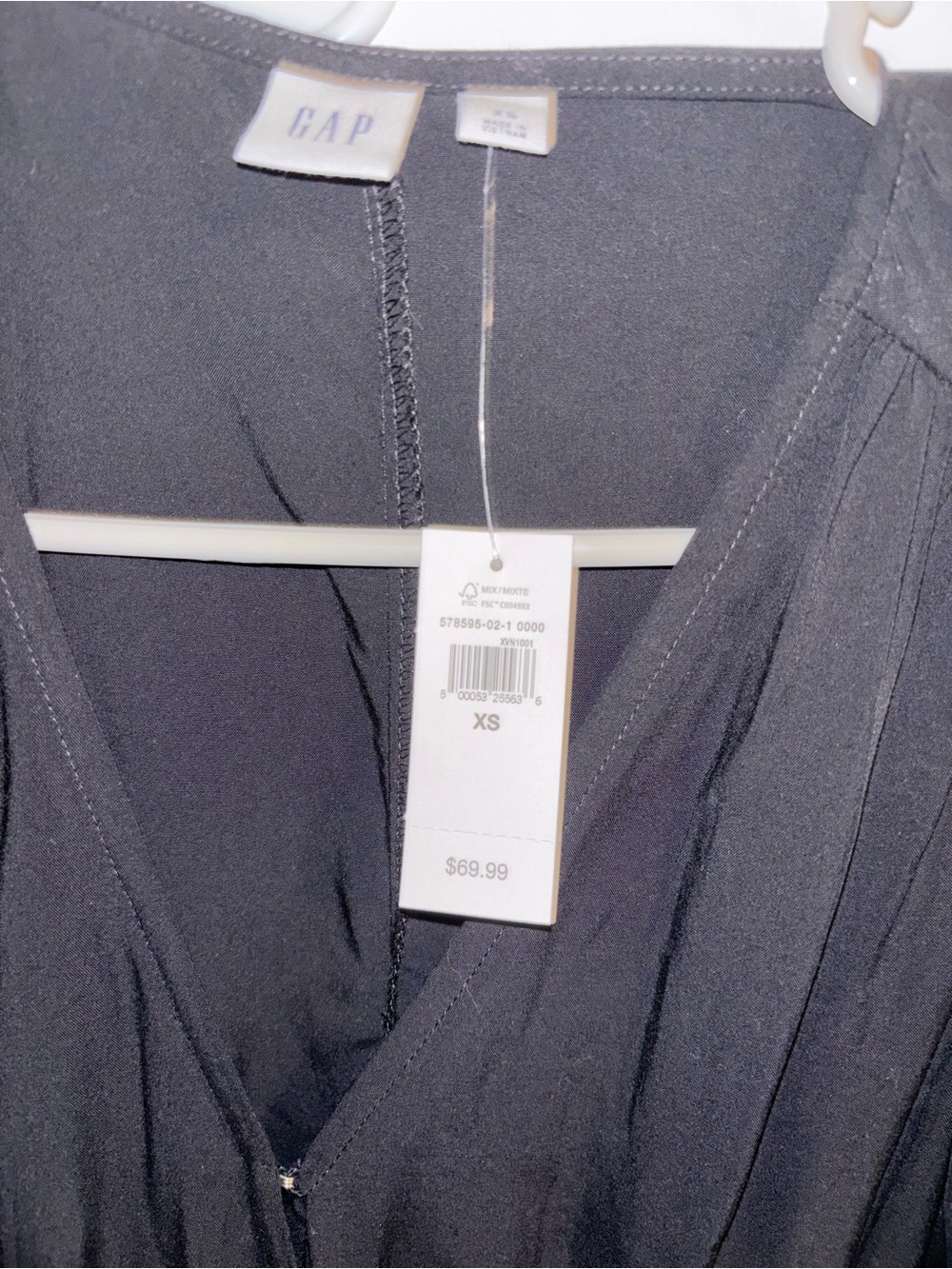 GAP Black Wrap Maxi Dress with Tie Waist - Picture 2 of 3